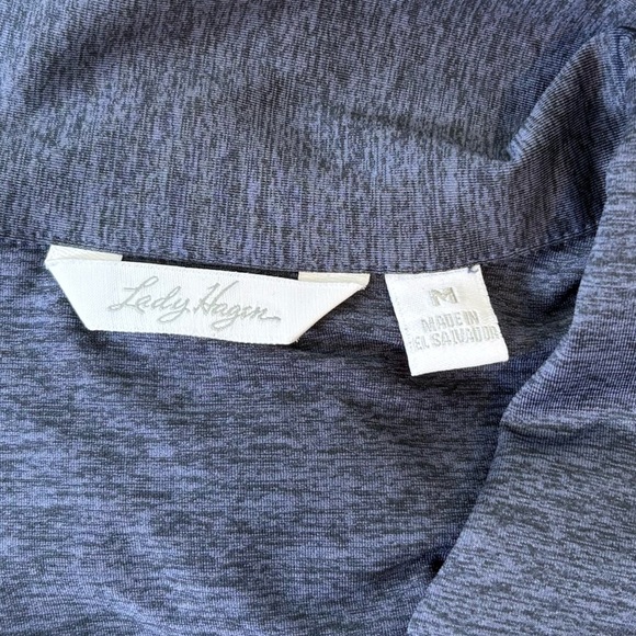 Lady Hagen Golf Shirt Essentials Collared Navy Blue Space Dye Sleeveless Size M - Picture 7 of 8